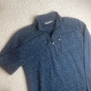 Tasc mens blue performance quarter zip pullover stretch  L
